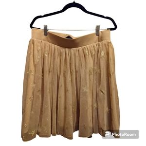 Torrid Gold Tulle Mini Skirt with Stars Size 12 or Torrid 0 NWT